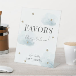 Cloud 9 Blue Clouds & Stars Boy Baby Duschfavorite Sockelschild