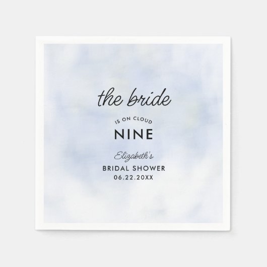 Cloud 9 Blue Sky Elegantes einfaches Brautparty Serviette (Vorderseite)