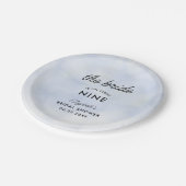 Cloud 9 Blue Sky Elegantes klassisches Brautparty Pappteller (Schrägansicht)