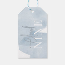 Cloud 9 Blue Sky Watercolor Boy Baby Dusche