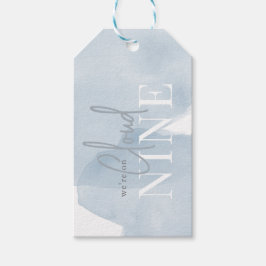 Cloud 9 Blue Sky Watercolor Boy Baby Dusche Geschenkanhänger