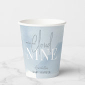 Cloud 9 Blue Sky Watercolor Boy Baby Dusche Pappbecher (Vorderseite)