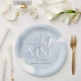 Cloud 9 Blue Sky Watercolor Bridal Shower Pappteller