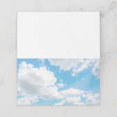 Cloud 9 Blue Wedding Platzkarte (Außenseite Aufgefaltet)