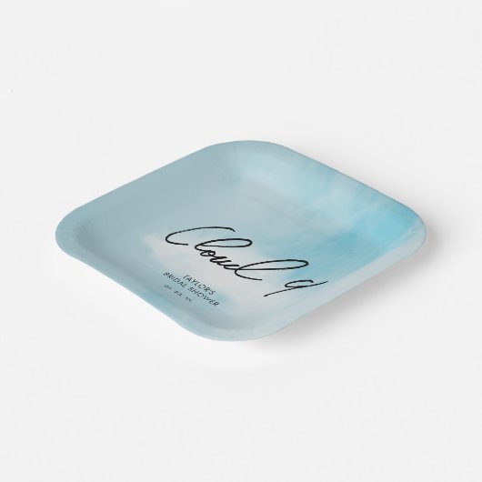 Cloud 9 Brautparty Thema Minimalistische Dekoratio Pappteller (Gewinkelt)