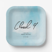 Cloud 9 Brautparty Thema Minimalistische Dekoratio Pappteller (Vorderseite)