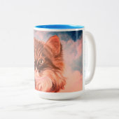 Cloud 9 Cat Zweifarbige Tasse (VorderseiteRechts)