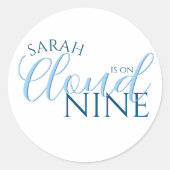 Cloud 9 - einfaches Skript-Brautparty Runder Aufkleber (Vorderseite)