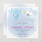 Cloud 9 einige Bunny Blue Oaster Boy Baby Dusche Einladung (Vorne/Hinten)