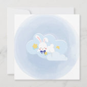Cloud 9 einige Bunny Blue Oaster Boy Baby Dusche Einladung (Rückseite)