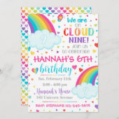 Cloud 9 Einladung, 9. Geburtstag Einladung (Vorne/Hinten)