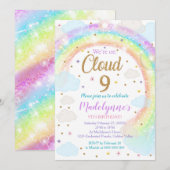 Cloud 9 Einladung zu Regenbogenwolken Einladung (Vorne/Hinten)