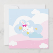 Cloud 9 etwas Bunny Pink Spring Girl Baby Dusche Einladung (Rückseite)