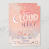 Cloud 9 Geburtstag Einladung 9. Geburtstag Einladu (Vorne/Hinten)