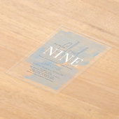 Cloud 9 Gold Stars Blue Boy Baby Dusche Acryleinladungen (Ablage )