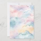 Cloud 9 Gold Stars Watercolor Babydusche Einladung (Rückseite)