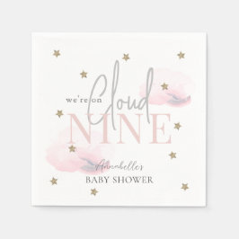 Cloud 9 Gold Stars Watercolor Girl Babydusche Serviette