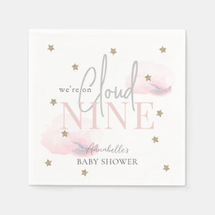Cloud 9 Gold Stars Watercolor Girl Babydusche Serviette