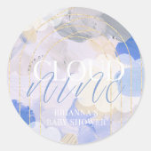 Cloud 9 Gouache Paint Brush Stroke Baby Dusche Runder Aufkleber (Vorderseite)