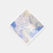 Cloud 9 Gouache Paint Brush Stroke Brautparty Serviette (Ecke)