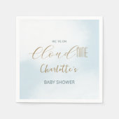 Cloud 9 Himmelblau Baby Shower Serviette (Vorderseite)