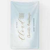 Cloud 9 Himmelblaues Baby Shower Banner (Vertikal)