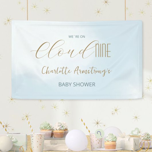 Cloud 9 Himmelblaues Baby Shower Banner