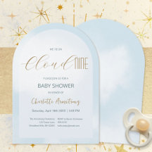 Cloud 9 Himmlisch Blau Baby Shower Einladung