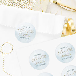 Cloud 9 Himmlisch Blau Baby Shower Runder Aufkleber