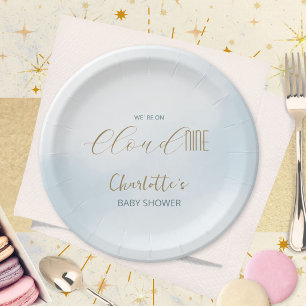 Cloud 9 Himmlisches Baby-Blau-Baby Shower Pappteller