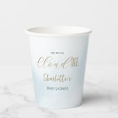 Cloud 9 Himmlisches Blau Baby Shower Pappbecher (Vorderseite)
