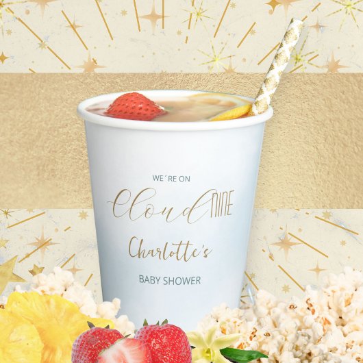 Cloud 9 Himmlisches Blau Baby Shower Pappbecher