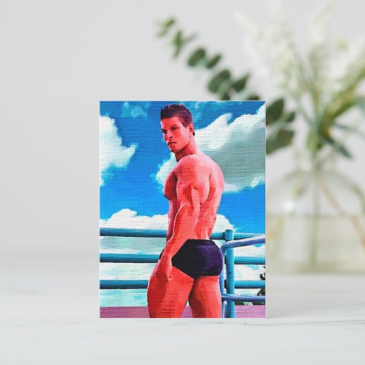 Cloud 9 Hunk Postkarte (Stehend Vorderseite)