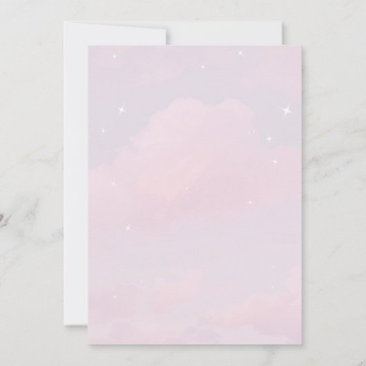 Cloud 9 Modern Dreamy Pink Glitzer Brautparty Einladung (Rückseite)