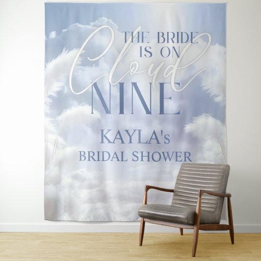 Cloud 9 Nine Pampas Brautparty Fotobooth Wandteppich (Beispiel)