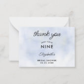 Cloud 9 Pastel Blue Brautparty Vielen Dank Hinweis Mitteilungskarte (Vorderseite)