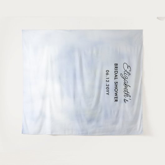 Cloud 9 Pastel Blue Sky Brautparty Hintergrund Wandteppich (Vorderseite (Horizontal))