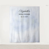 Cloud 9 Pastel Blue Sky Brautparty Hintergrund Wandteppich (Vorderseite)