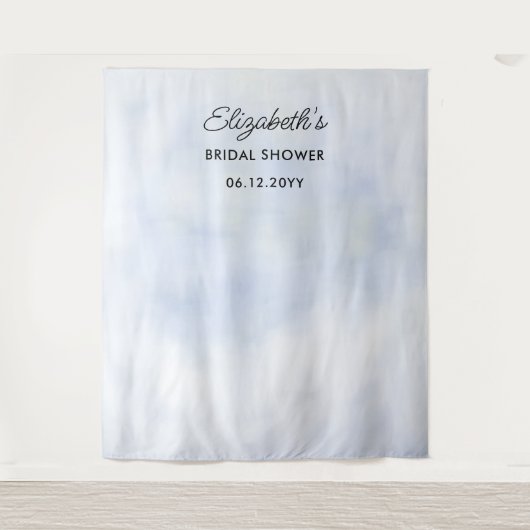 Cloud 9 Pastel Blue Sky Brautparty Hintergrund Wandteppich (Vorderseite)