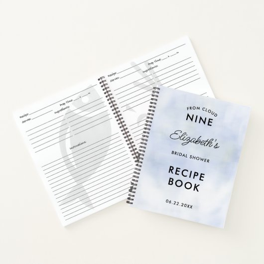 Cloud 9 Pastel Blue Sky Brautparty Rezept Buch (Innenseite)