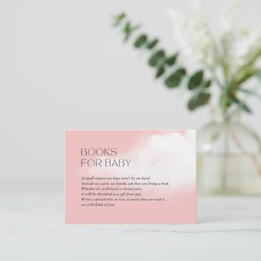 Cloud 9 Pink Girl Baby Shooting Books for Baby Begleitkarte (Stehend Vorderseite)