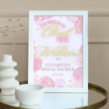 Cloud 9 Pink Gold Brautparty Begrüßungszeichen