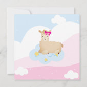 Cloud 9 Pink Little Lamb Spring Girl Babydusche Einladung (Rückseite)
