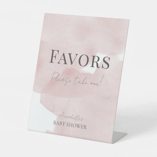 Cloud 9 Pink Sky Girl Baby Shower Favoriten Sockelschild (Vorderseite)