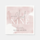 Cloud 9 Pink Sky Watercolor Brautparty Serviette (Vorderseite)
