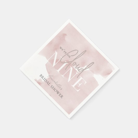 Cloud 9 Pink Sky Watercolor Brautparty Serviette (Ecke)