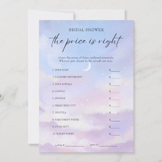 Cloud 9 rät das Brautparty zum richtigen Preis Einladung (Vorderseite)