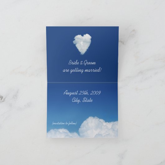 Cloud 9 - "Save the Date"-Karte Ankündigung (Innenseite)