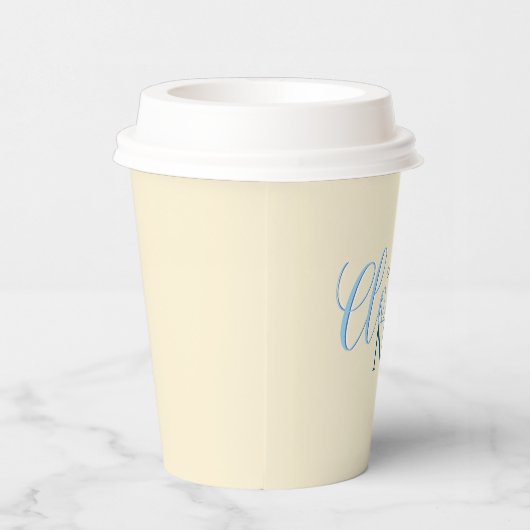 Cloud 9-Skript-blaues Brautparty Pappbecher (Rechts)