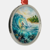 Cloud 9 Surf Break Ornament Aus Metall (Rechts)